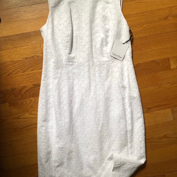 NWT Calvin Klein white eyelet sheath dress - Picture 2 of 6